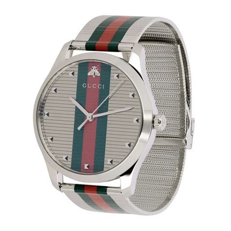 gucci silver mens watch|gucci bezel watch.